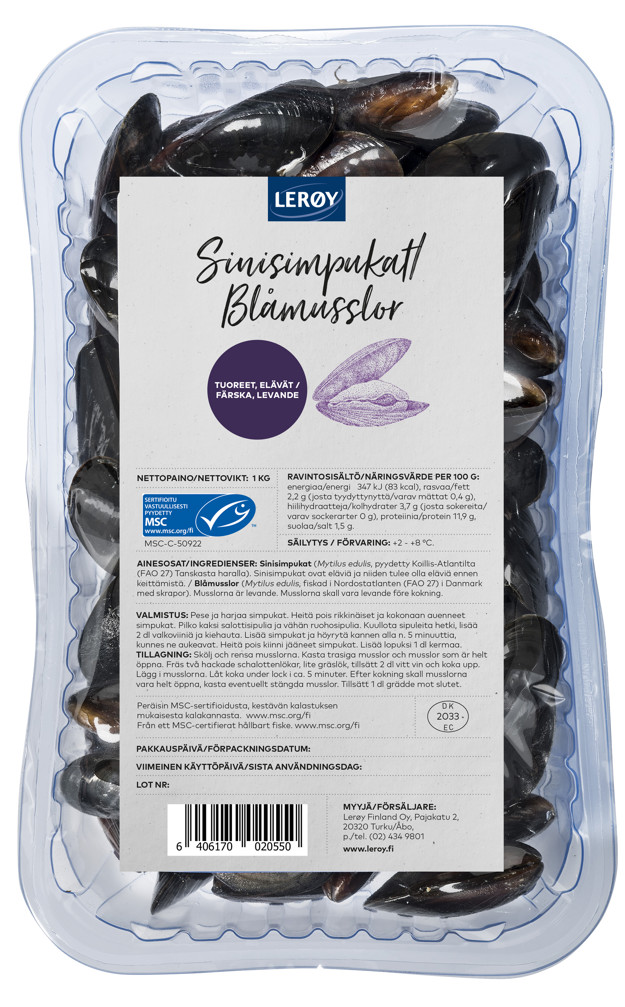 Sinisimpukat 1 kg