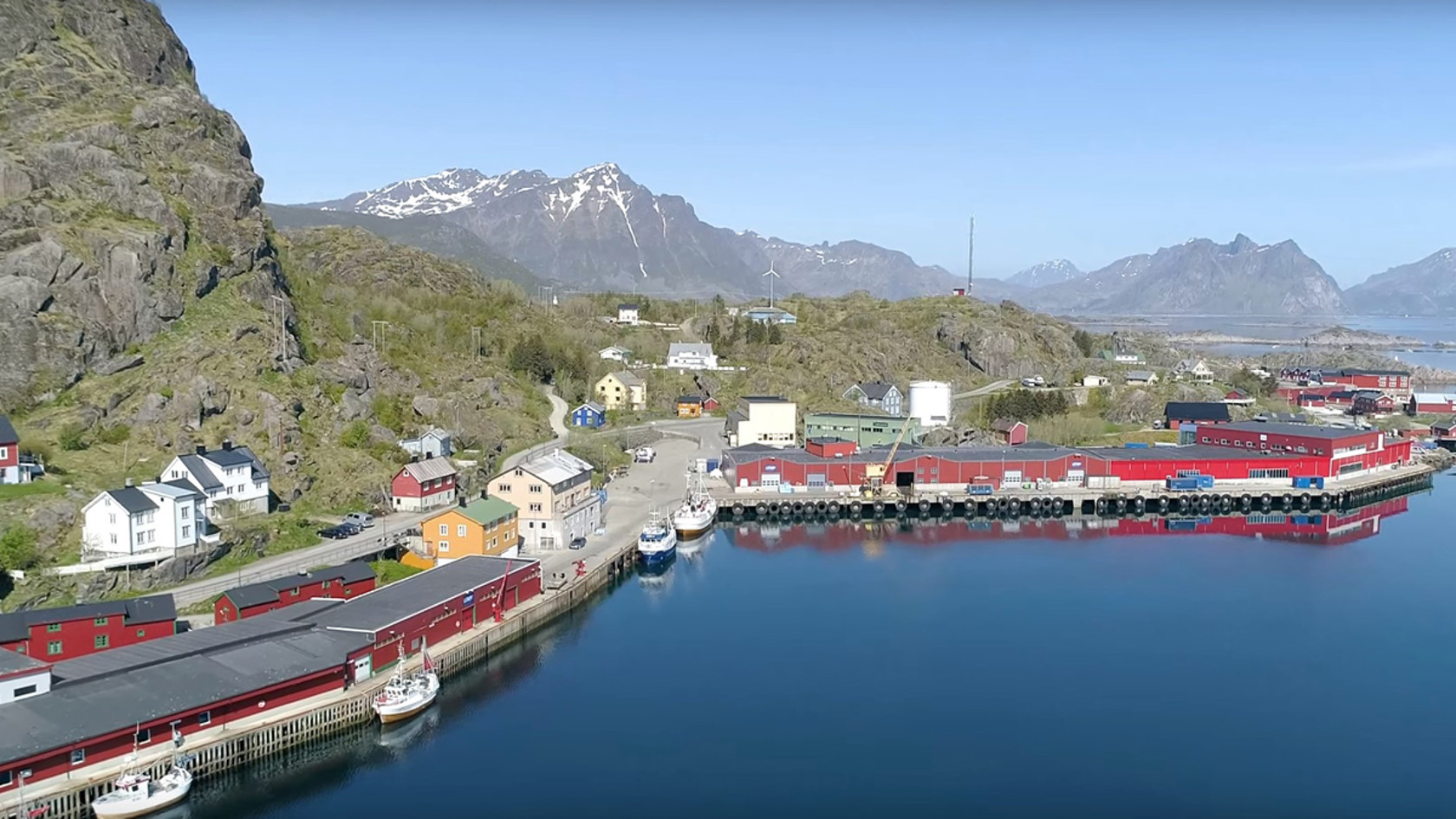 Oversiktsbilde av Stamsund i Lofoten