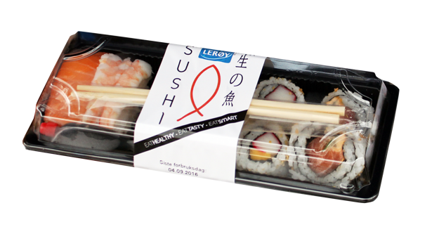 Sushi produktforpakning