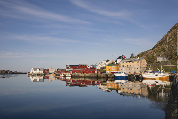 View from the Lerøy factory at Stamsund in Lofoten