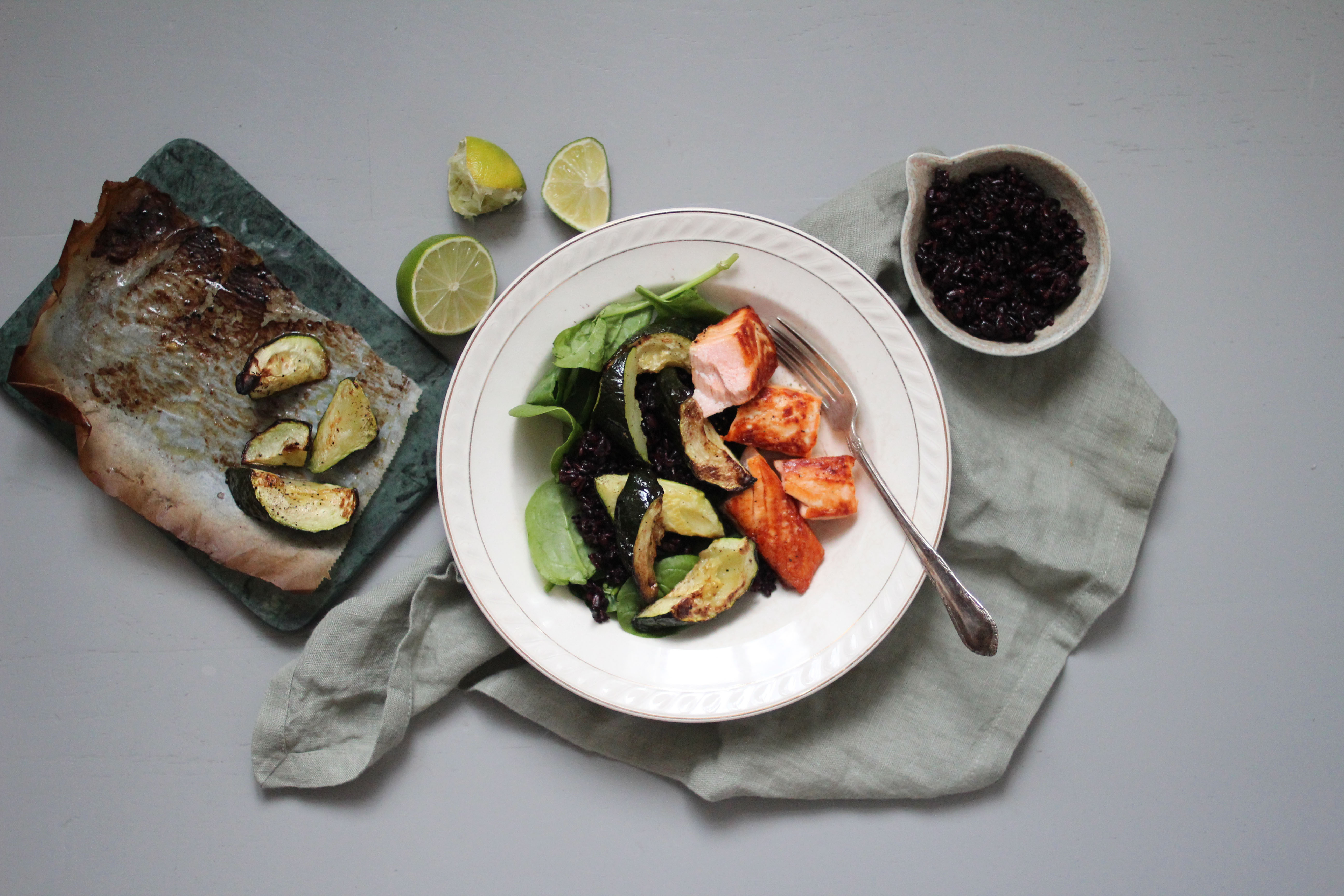 Ovnsbakt laks i form med ris