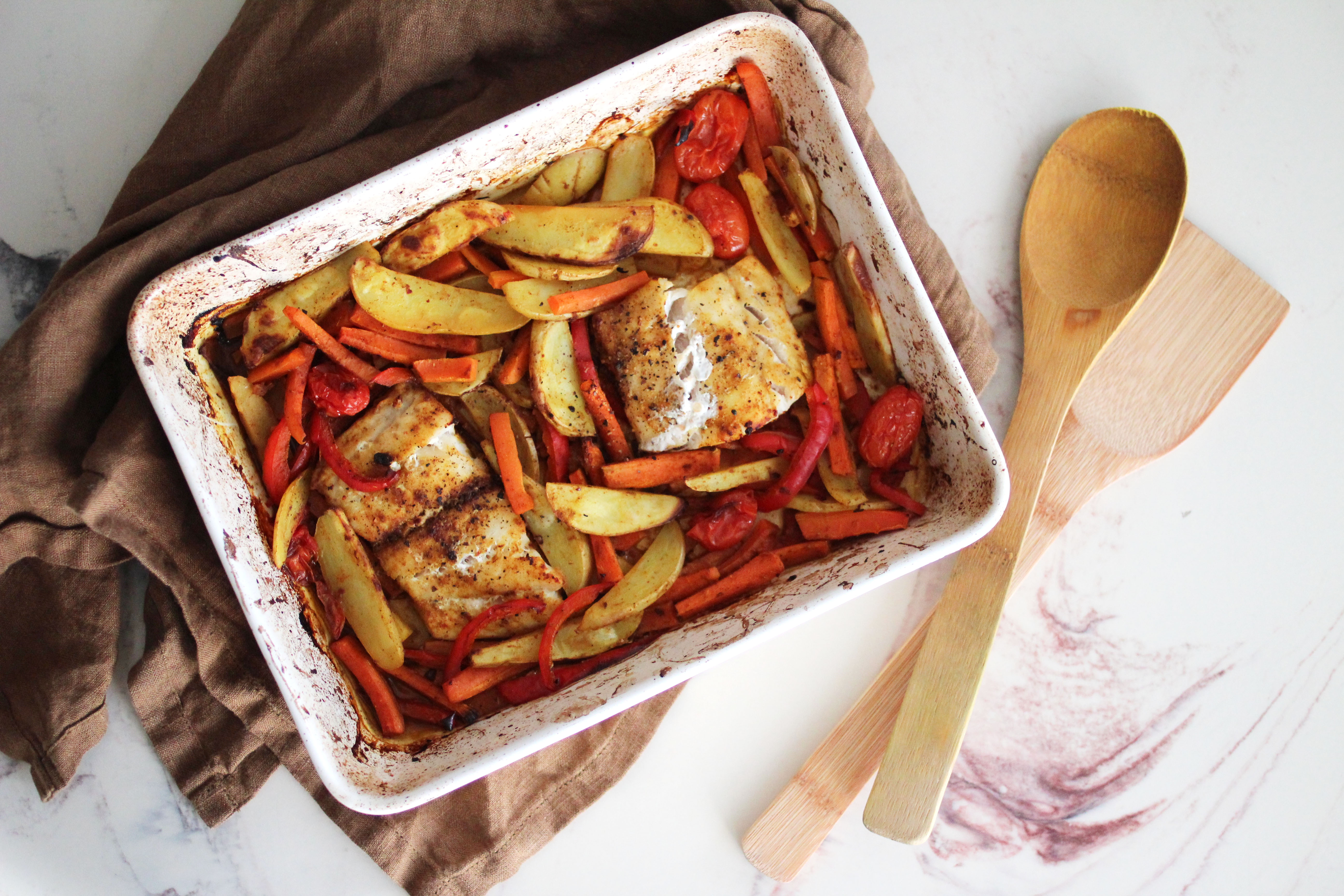 Torsk i form med karrimarinade